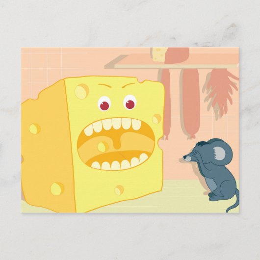 Käse frisst Maus Postkarte (Vorderseite)