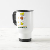 Käse-Fußball-Bier Wisconsin Reisebecher (Vorderseite Links)