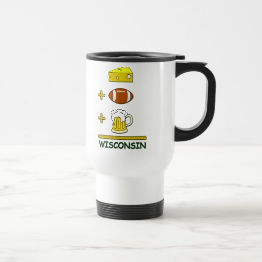 Käse-Fußball-Bier Wisconsin Reisebecher (Rechts)