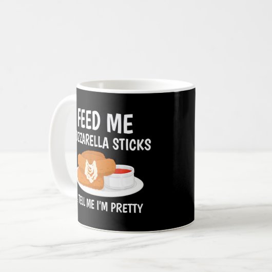 Käse Fütterte mir Mozzarella Sticks Kaffeetasse (Vorderseite Links)