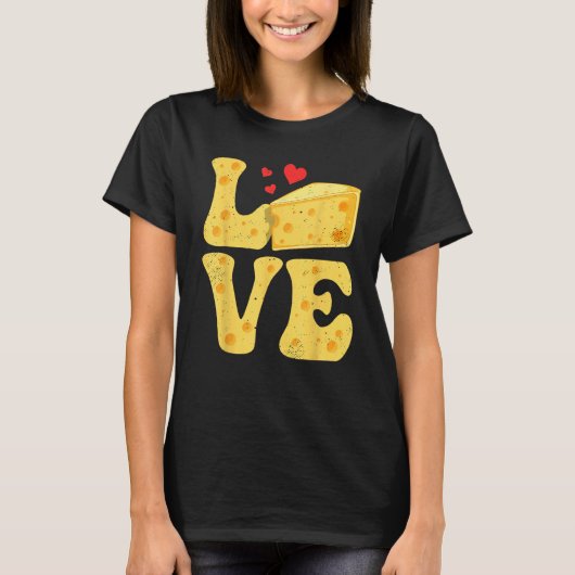 Käse Gouda Feta Cheddar LIEBE T-Shirt (Vorderseite)
