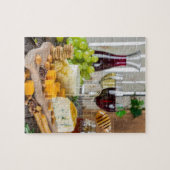 Käse Honig Walnüsse Trauben Cracker Lebensmittel Puzzle (Horizontal)