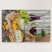 Käse Honig Walnüsse Trauben Cracker Lebensmittel Puzzle (Horizontal)