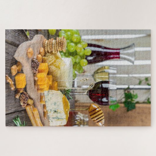 Käse Honig Walnüsse Trauben Cracker Lebensmittel Puzzle (Horizontal)
