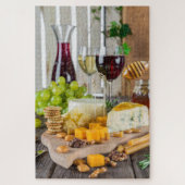 Käse Honig Walnüsse Trauben Cracker Lebensmittel Puzzle (Vertikal)
