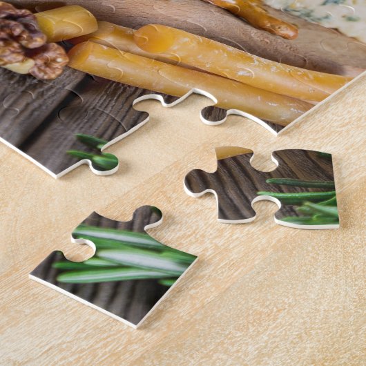 Käse Honig Walnüsse Trauben Cracker Lebensmittel Puzzle (Seite)