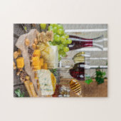 Käse Honig Walnüsse Trauben Cracker Lebensmittel Puzzle (Horizontal)