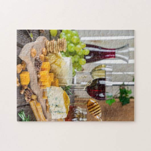 Käse Honig Walnüsse Trauben Cracker Lebensmittel Puzzle (Horizontal)