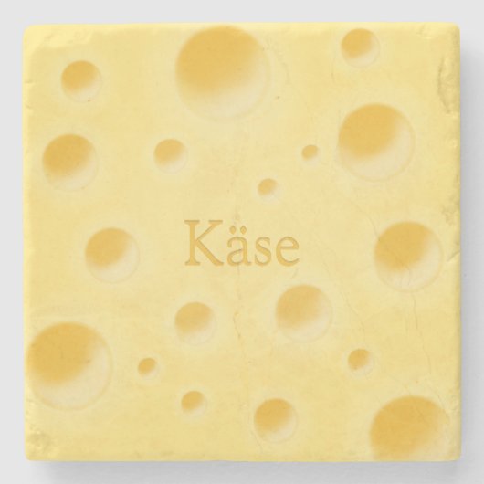 "Käse" in der deutschen Niedlichen Käseauswahl Steinuntersetzer (Vorderseite)