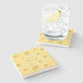 "Käse" in japanischer Niedlicher Käseauswahl Steinuntersetzer (Seitenansicht)