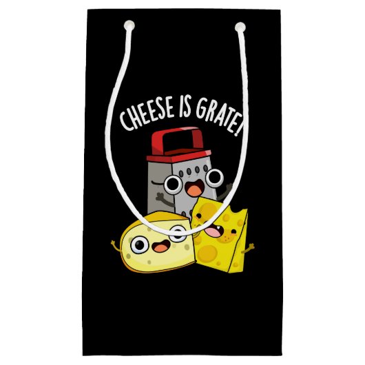 Käse ist grate Funny Food Pun Dark BG Kleine Geschenktüte (Vorderseite)