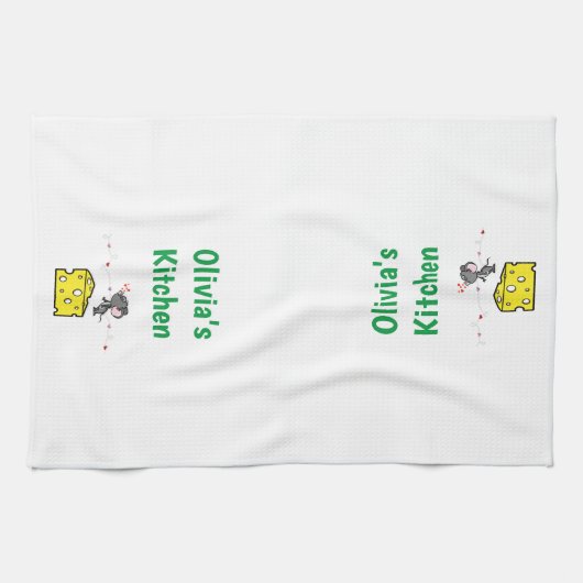 Käse Liebe Herz Mouse Küche Handtuch (Horizontal)