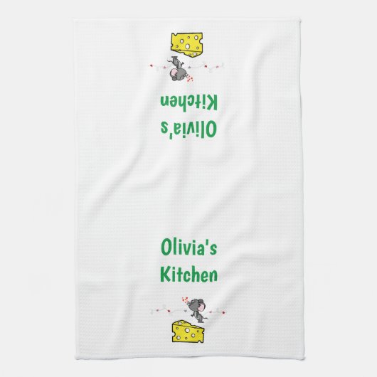 Käse Liebe Herz Mouse Küche Handtuch (Vertikal)