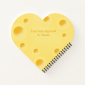 "Käse-Liebe" Käseherz-Gestricken Notizblock (Rückseite)