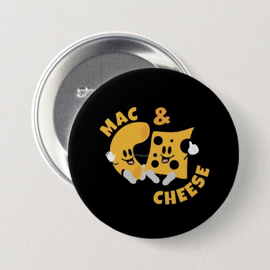 Käse Mac & Cheese Funny Gift Idee Button (Vorne & Hinten)
