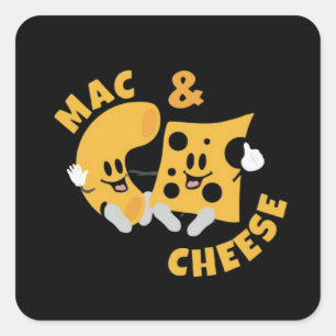 Käse Mac & Cheese Funny Gift Idee Quadratischer Aufkleber