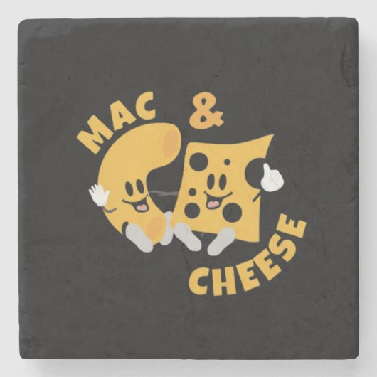 Käse Mac & Cheese Funny Gift Idee Steinuntersetzer (Vorderseite)