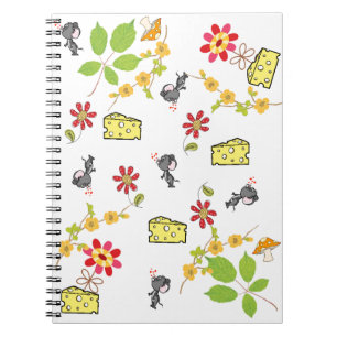 Käse Maus Florales Notizbuch Notizblock