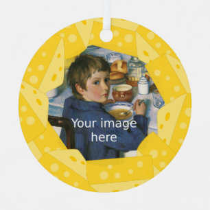 Käse mit Holes-Rahmen für Ihr Foto auf Ornament Aus Metall