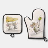 Käse (mit Oliven) Ofenhandschuh & Topflappen-Set (Vorderseite)