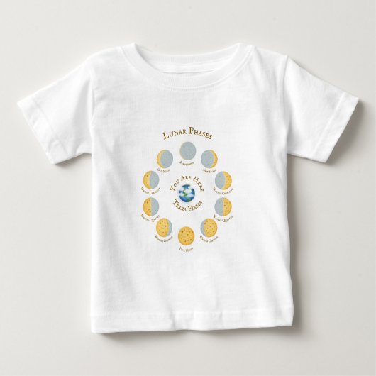 Käse Moon Famciful Mondphasen Diagramm weiß Baby T-shirt (Vorderseite)