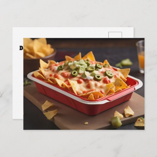 Käse: Nachos in Behältnissen Postkarte (Vorne/Hinten)