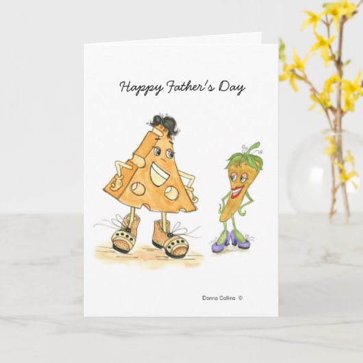 Käse & Pfeffer Vatertag Karte (Gelbe Blume)