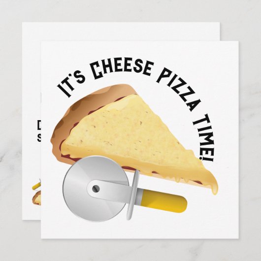 Käse Pizza Day Einladung (Vorne/Hinten)