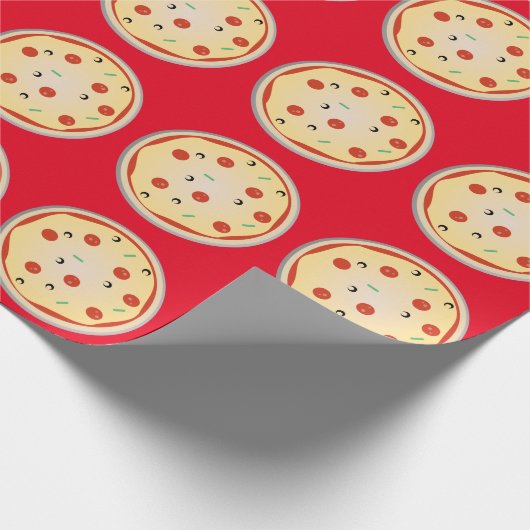 Käse Pizza Pepperoni Fleisch Pie Pattern Geschenkpapier (Ecke)