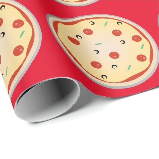 Käse Pizza Pepperoni Fleisch Pie Pattern Geschenkpapier (Rolleneckpunkt)