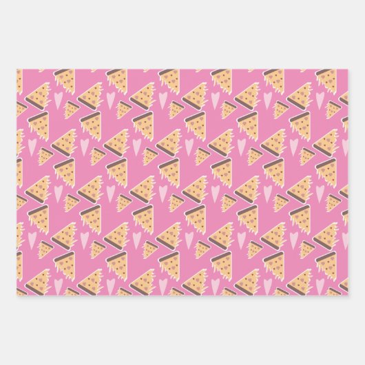 Käse Pizza Pepperoni Fleischscheiben Melgende Herz Geschenkpapier Set (Vorderseite 3)