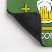 Käse plus Fußball plus Bier ist lustiges Wisconsin Mousepad (Ecke)