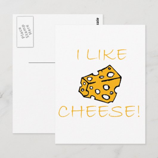 Käse Postkarte (Vorne/Hinten)