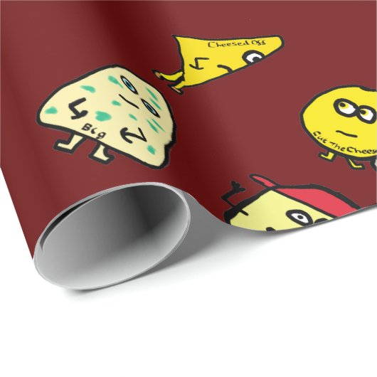 Käse Puns Geschenkpapier (Rolleneckpunkt)