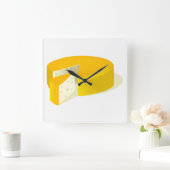 Käse Quadratische Wanduhr (Zuhause)