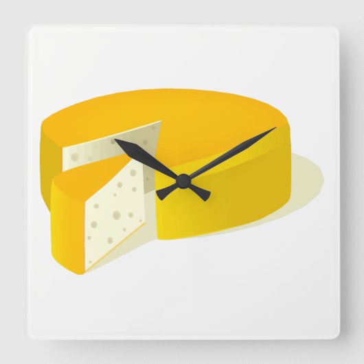 Käse Quadratische Wanduhr (Vorderseite)