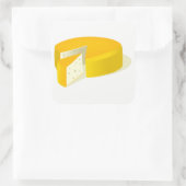Käse Quadratischer Aufkleber (Tasche)