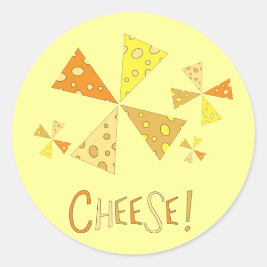 Käse! Runder Aufkleber (Vorderseite)