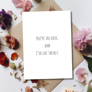 Käse-Schmutz-Schloss-Und-Schlüssel-Fun-Valentinsta Feiertagskarte