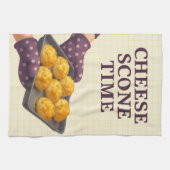 Käse-Scone-Zeit — Küchenhandtuch Geschirrtuch (Horizontal)