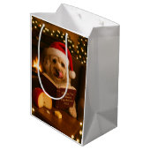 Käse Steuern Weihnachtsgeschenk Tasche - Creme Coc Mittlere Geschenktüte (Rückseite Schrägansicht)