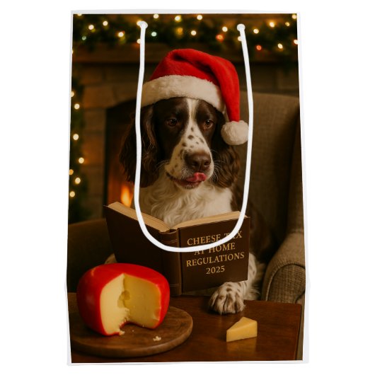 Käse Steuern Weihnachtsgeschenk Tasche - Springer Mittlere Geschenktüte (Rückseite)