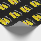 Käse The Day Funny Food Pun Dark BG Geschenkpapier (Ecke)