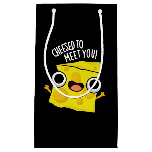 Käse, um dich zu treffen Funny Food Puns Dark BG Kleine Geschenktüte (Vorderseite)