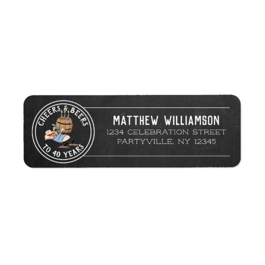 Käse und Bier 40. Geburtstag weiß auf Chalkboard (Vorne)