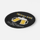 Käse und Bier bis 30 Jahre Pappteller (Schrägansicht)