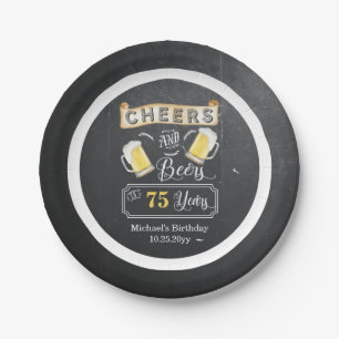 Käse und Bier bis 75 Jahre Geburtstagspapier Pappteller