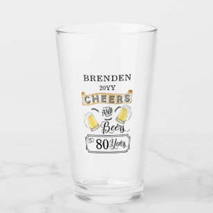 Käse und Bier bis 80 Jahre Geburtstagsglas Glas