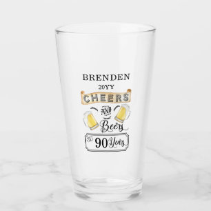 Käse und Bier bis 90 Jahre Geburtstagsglas Glas