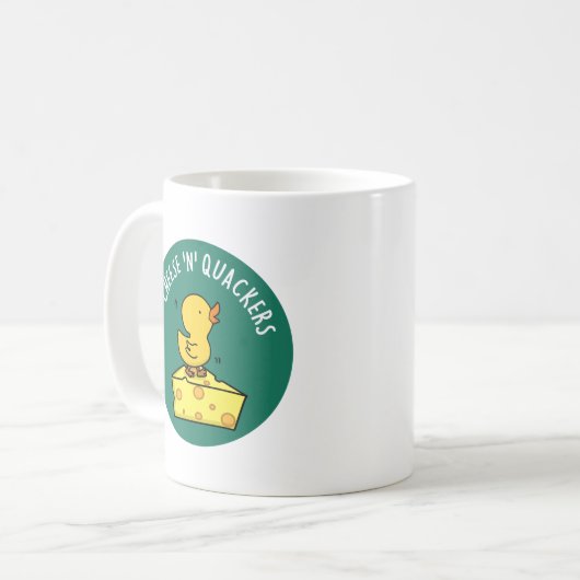 Käse und Hacker Funny Duck Pun Kaffeetasse (Vorderseite Links)
